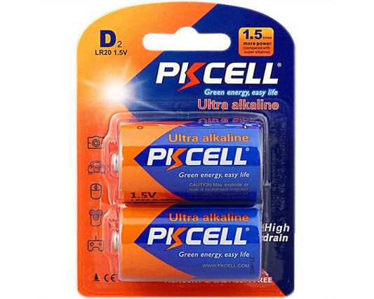 PKCell Ultra Alkaline Battery PKE510020 (1.5V) D Batteries 2 Pack