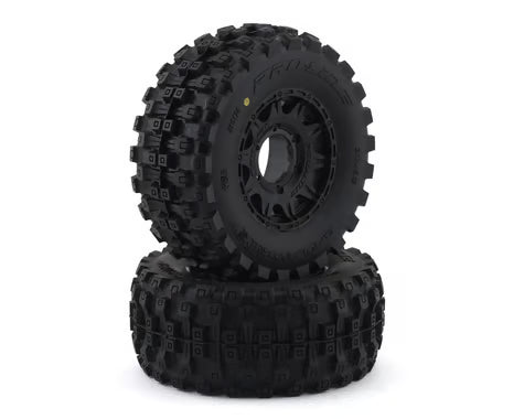 Pro-Line 10174-10 Badlands MX28 Belted 2.8" Pre-Mounted Truck Tires (2) (Black) (M2) w/Raid 6x30 Removable Hex Wheels