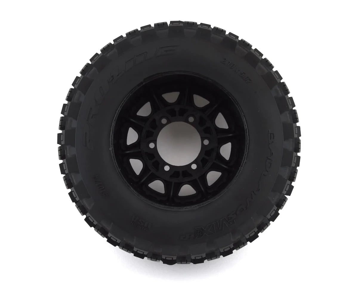 Pro-Line 10174-10 Badlands MX28 Belted 2.8" Pre-Mounted Truck Tires (2) (Black) (M2) w/Raid 6x30 Removable Hex Wheels
