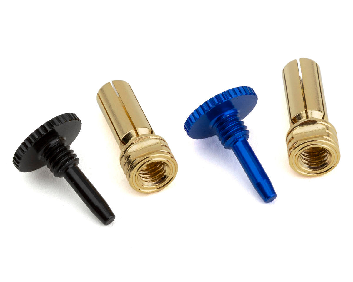 ProTek RC PTK-5081 Twist Lock Adjustable Bullet Plug Grips w/5mm Bullets (Black/Blue)