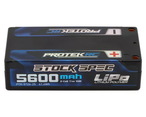 ProTek RC PTK-5126-25 2S 150C Low IR Si-Graphene "Stock Spec" Shorty LiPo Battery (7.4V/5600mAh) (ROAR Approved)