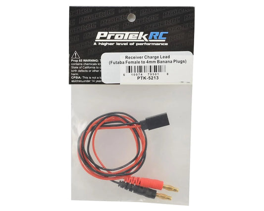 ProTek PTK-5213 RC Receiver Charge Lead (Futaba Female to 4mm Banana Plugs)