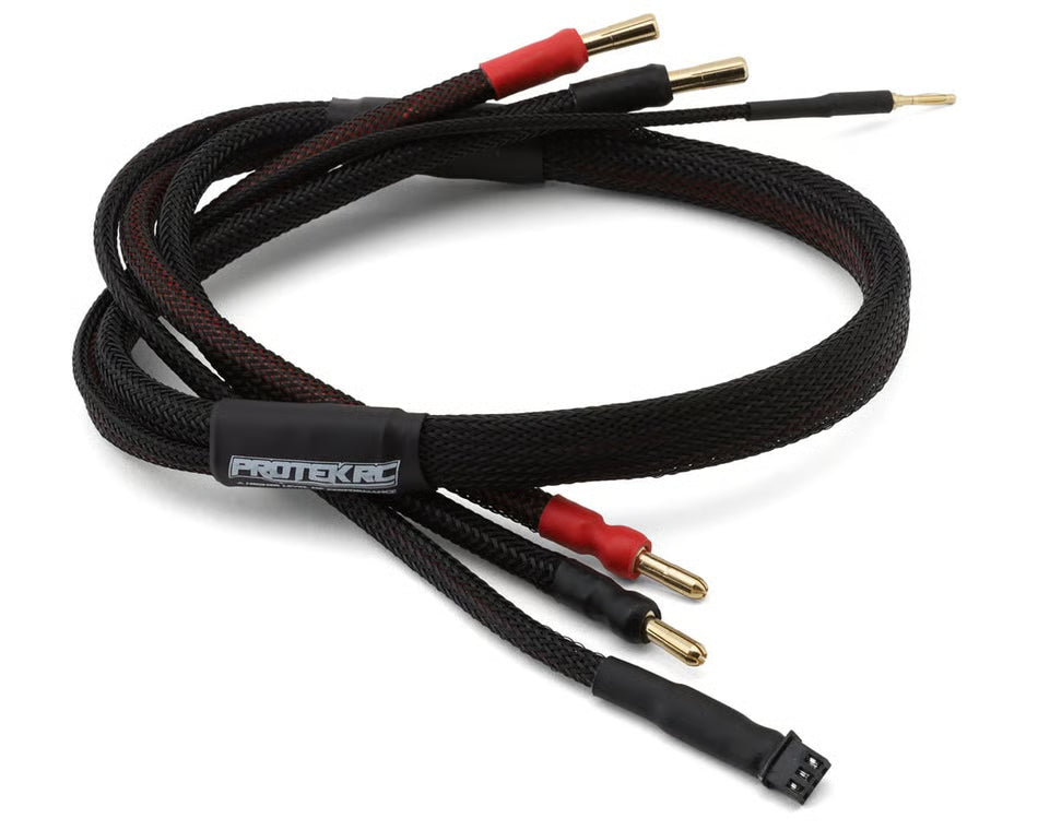 ProTek RC PTK-5342 2S High Current Charge/Balance Adapter (4mm to 5mm Solid Bullets) (10awg Wire) (24")