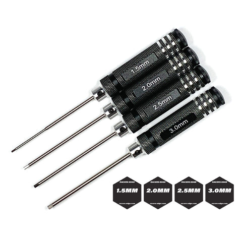 Racers Edge 7215BK Metric High Speed Steel Hex Driver Set w/ Black Handles (4pc) 7215