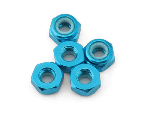 Tamiya TAM54155 Low Profile 3mm Aluminum Lock Nut (Blue)