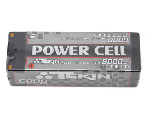 Tekin TT1660 Titanium Power Cell 4S LCG Brick LiPo Battery 140C (14.8V/6000mAh) w/5mm Bullets
