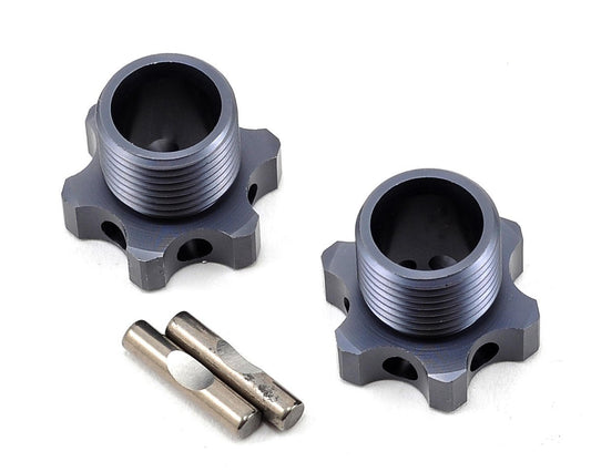 Tekno RC TKR5071B Aluminum 17mm Lightened Hex Wheel Hub Set (Gun Metal) (2) (+1mm Offset)