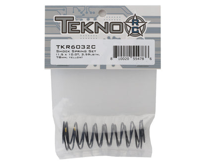 Tekno RC TKR6032C 78mm Rear Shock Spring Set (2) (Yellow)