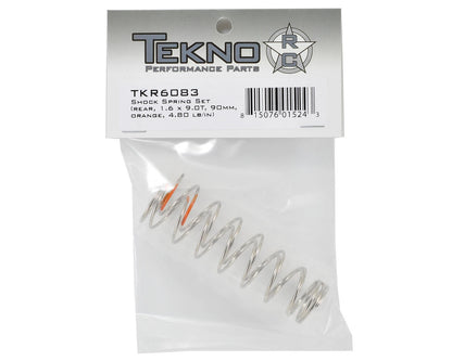 Tekno RC TKR6083 90mm Rear Shock Spring Set (Orange) (1.6 x 9.0T) (2)