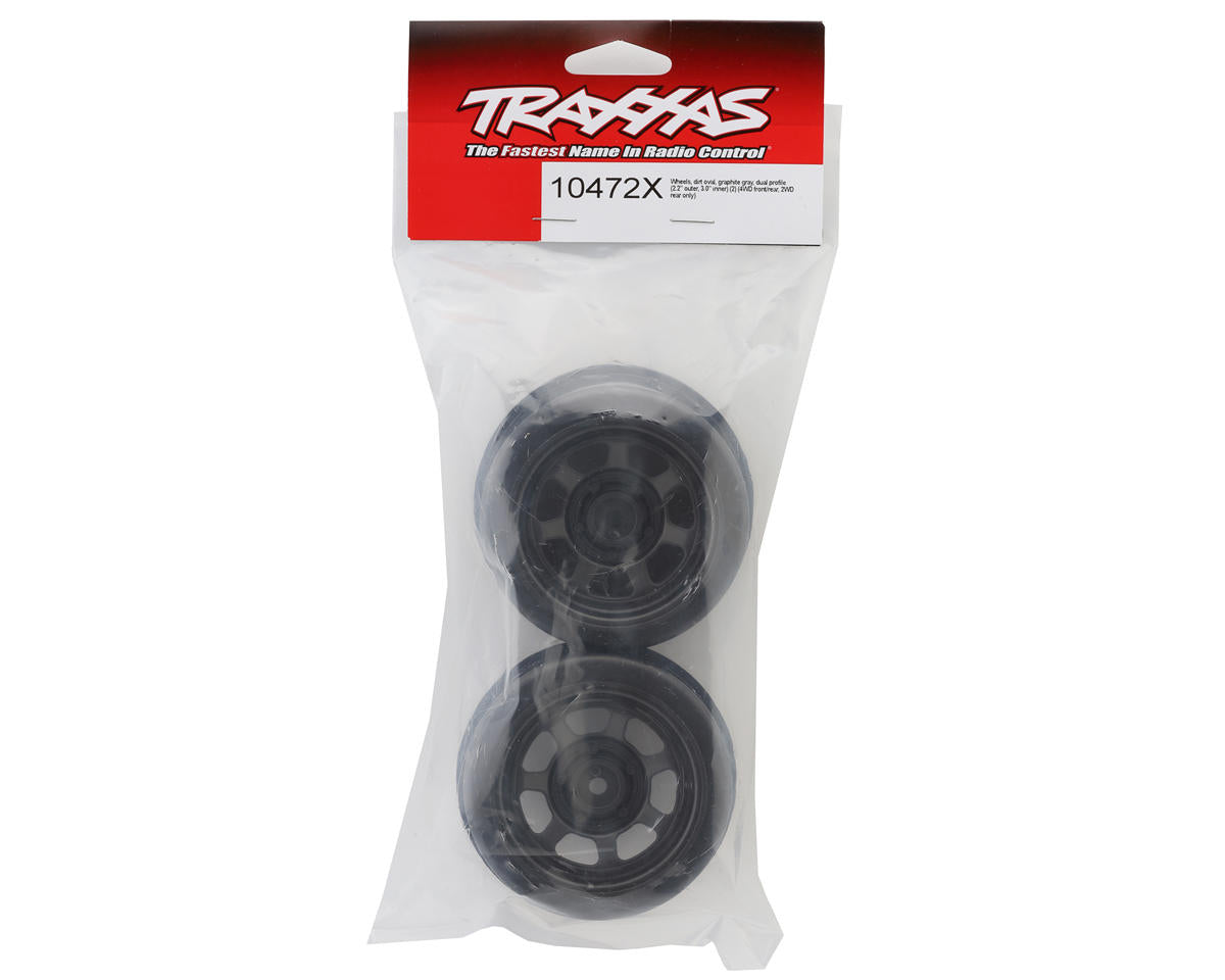 Traxxas 10472X Dual Profile 2.2/3.0" Short Course Dirt Oval Wheels (Grey) (2) (Rear) w/12mm Hex