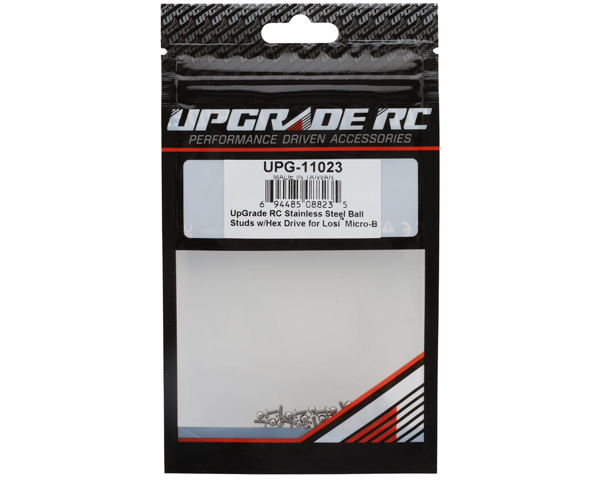 UpGrade RC UPG-11023 Stainless Steel Ball Studs w/Hex Drive for Losi® Micro-B™ & Micro-T™ (20)