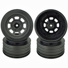 DE Racing DER-DS4-FB Speedway SC Short Course Dirt Oval Wheels (Black) (4) (19mm Backspace)