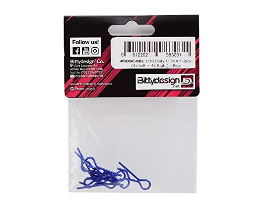 Bittydesign BDYBC-8BL 1/10 Body Clips (Blue)