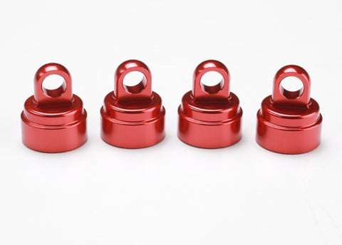 Traxxas 3767X Shock caps, aluminum (red-anodized) (4) (fits all Ultra Shocks) 0.07