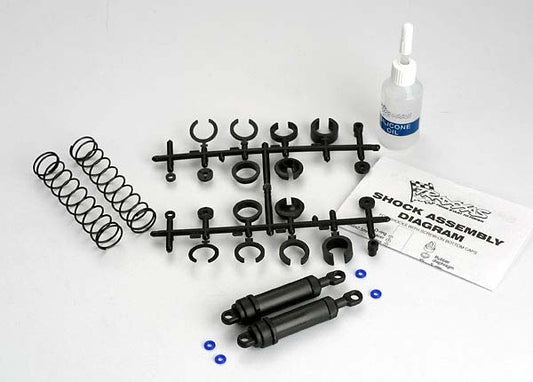 Traxxas 3762 Ultra Shocks (black) (xx-long) (complete w/ spring pre-load spacers & springs) (rear) (2) 0.195
