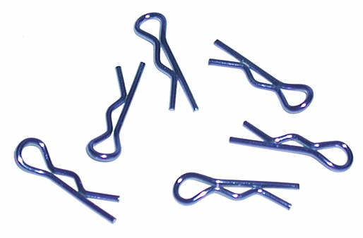 Team Associated 1736 Body Clips,Met Blue, 6 Short