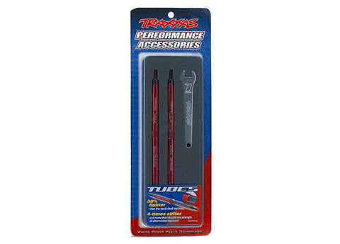 Traxxas 5143R Toe links, Maxx® (Tubes red-anodized, 7075-T6 aluminum, stronger than titanium) (124mm, rear)