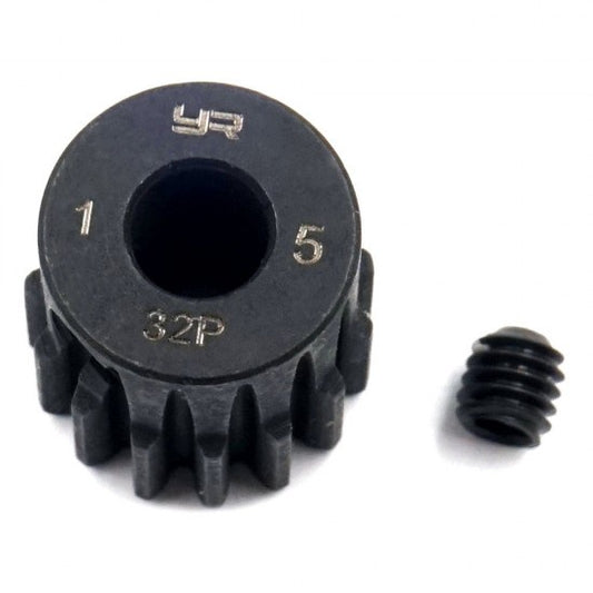 Yeah Racing MG-32003 HD Steel 5mm Bore Motor Gear/Pinions 32 Pitch 15 Teeth
