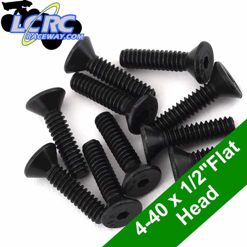 ProTek RC PTK-H-7104 4-40 x 1/2" Flat Head Screws (10)