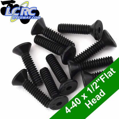 ProTek RC PTK-H-7104 4-40 x 1/2" Flat Head Screws (10)