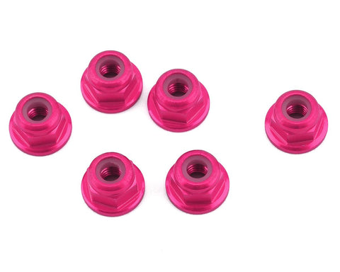 1UP Racing 1UP80544  3mm Aluminum Flanged Locknuts (Pink) (6)