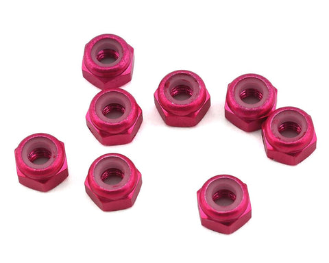 1UP Racing 1UP80545 3mm Aluminum Locknuts (Pink) (8)