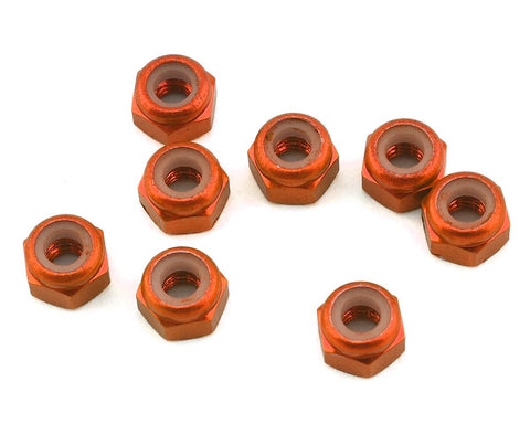 1UP Racing 80555 3mm Aluminum Locknuts (Orange) (8)
