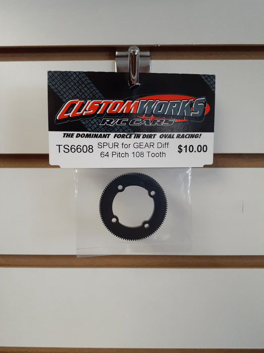 Custom Works TS6608 Spur for Gear Diff 64P 108T