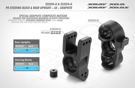 XRAY 352244-G XB8 Pivot Ball Steering Block (Graphite)