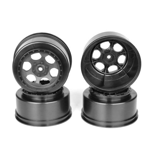 DE Racing DER-TS4-A4B 12mm Hex "Trinidad" Short Course Wheels (Black) (4) (SC5M)