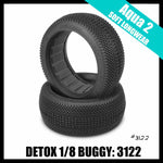 JConcepts 3122-03 Detox 1/8 Buggy Tires (2) - Aqua A2 (Soft Longwear)