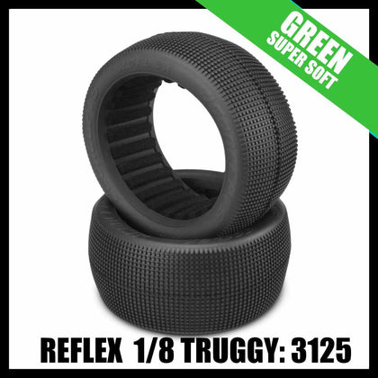 JConcepts 3125-02 Reflex 4.0" 1/8th Truggy Tires (Pack of 2) - Green