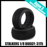Jconcepts 3175-04 Stalkers 1/8th Buggy Tire (2) - Aqua A3 (Super Soft Longwear)