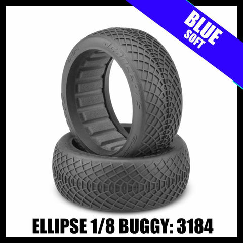 Jconcepts 3184-01 Ellipse 1/8 Buggy Tires (2) - Blue (Soft)