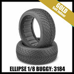 Jconcepts 3184-05 Ellipse 1/8 Buggy Tires (2) - Gold (Soft Indoor)