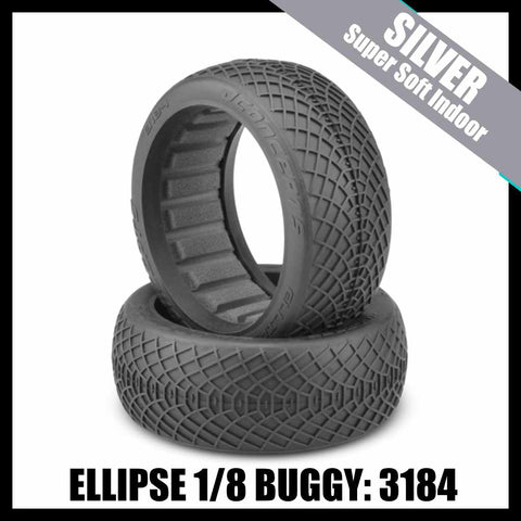 JConcepts 3184-06 Ellipse 1/8th Buggy Tires (2) - Silver
