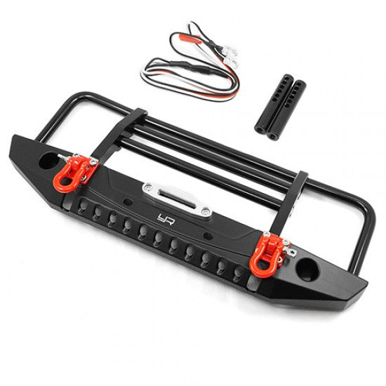 Yeah Racing TRX4-032BK Aluminum Alloy Front Bumper w/LED Light For TRX-4/ SCX10 / II / HPI Venture /