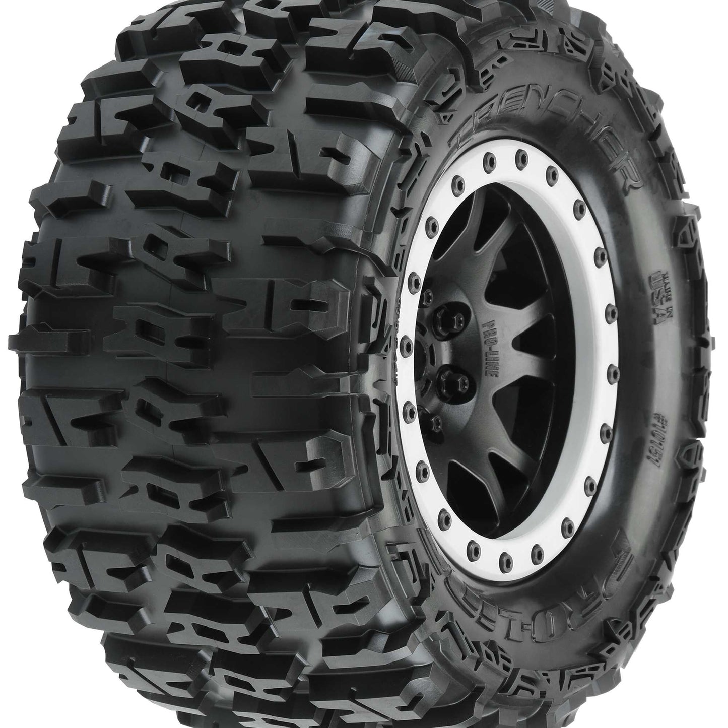 Pro Line 10151-13 X-Maxx Trencher Pro-Loc Pre-Mounted All Terrain Tires (MX43) w/Impulse Pro-Loc Wheels (Black) (2)