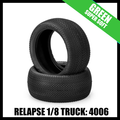 JConcepts 4006-02 Relapse 1/8th Truck Tires Truggy (Green ) Super Soft