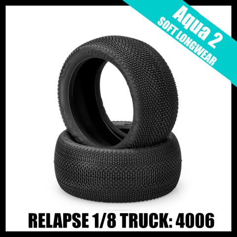 JConcepts 4006-03 Relapse 1/8th Truck Tires Truggy (Aqua) Soft Longwear