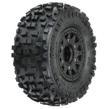 Pro Line 1182-10 Badlands SC 2.2/3.0 Tires w/Raid Wheels (Black) (2) (M2) w/12mm Removable Hex