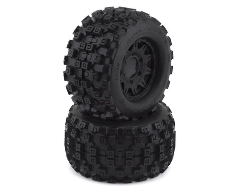 Pro Line 10125-10 Badlands MX28 2.8" Pre-Mounted Tires w/Raid 6x30 Wheels (2) (M2) (Black) w/Removable Hex