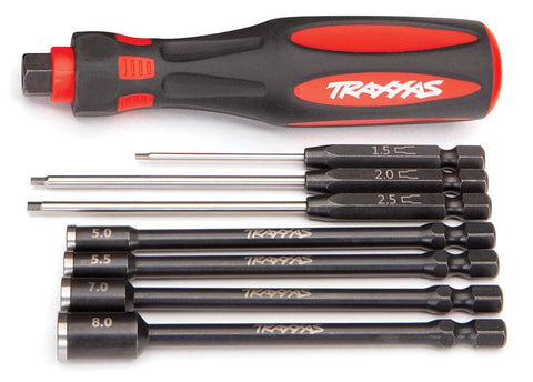 Traxxas 8712 Speed Bit Essentials Set,  (straight: 1.5mm, 2.0mm, 2.5mm) and nut drivers (5.0mm, 5.5mm, 7.0mm, and 8.0mm)