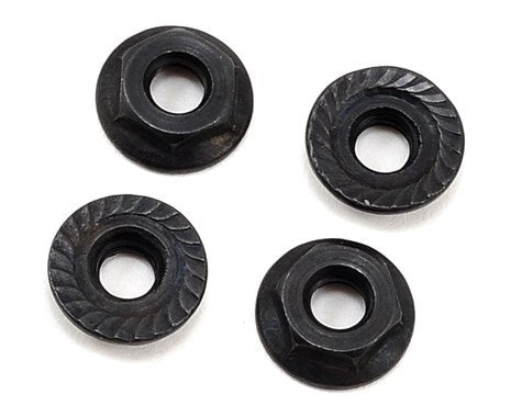 Team Losi Racing TLR236001 22-4 4mm Low Profile Serrated Nuts (4)