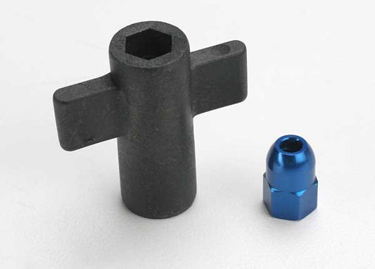 Traxxas 5526 Antenna crimp nut, aluminum (blue-anodized)/ antenna nut tools 0.025