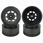 DE Racing DER-DS4-RB Speedway Short Course Wheels (Black) (4) (21.5mm Backspace)