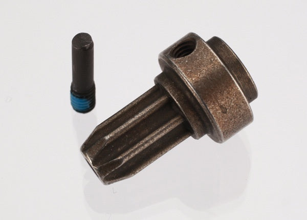 Traxxas 6888X Drive hub, front, hardened steel (1)/ screw pin (1)