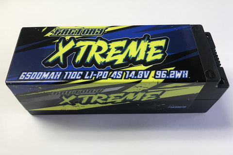 Factory Xtreme 6500MAH 110C LIPO 4S 14.8V 96.2WH Lipo Battery (Bullets)
