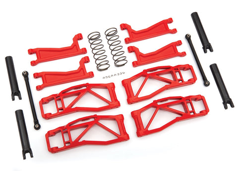 Traxxas 8995R Suspension kit, WideMaxx, red (includes front & rear suspension arms, front toe links, rear shock springs)