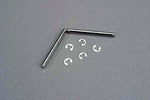 Traxxas 3740 Suspension pins, 2.5x31.5mm (king pins) w/ e-clips (2) (strengthens caster blocks) 0.015
